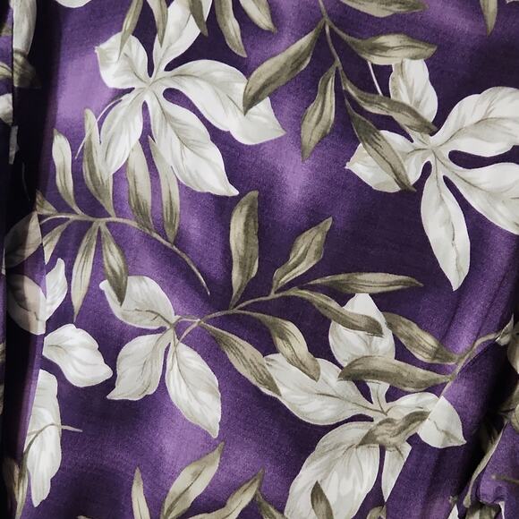 Variations Woman Purple Maxi Dress Size 18W Tropical Button Front Vacation Tie - Picture 3 of 10